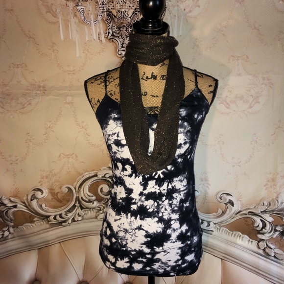 Navy and White Boho Tie Dye Style Cami